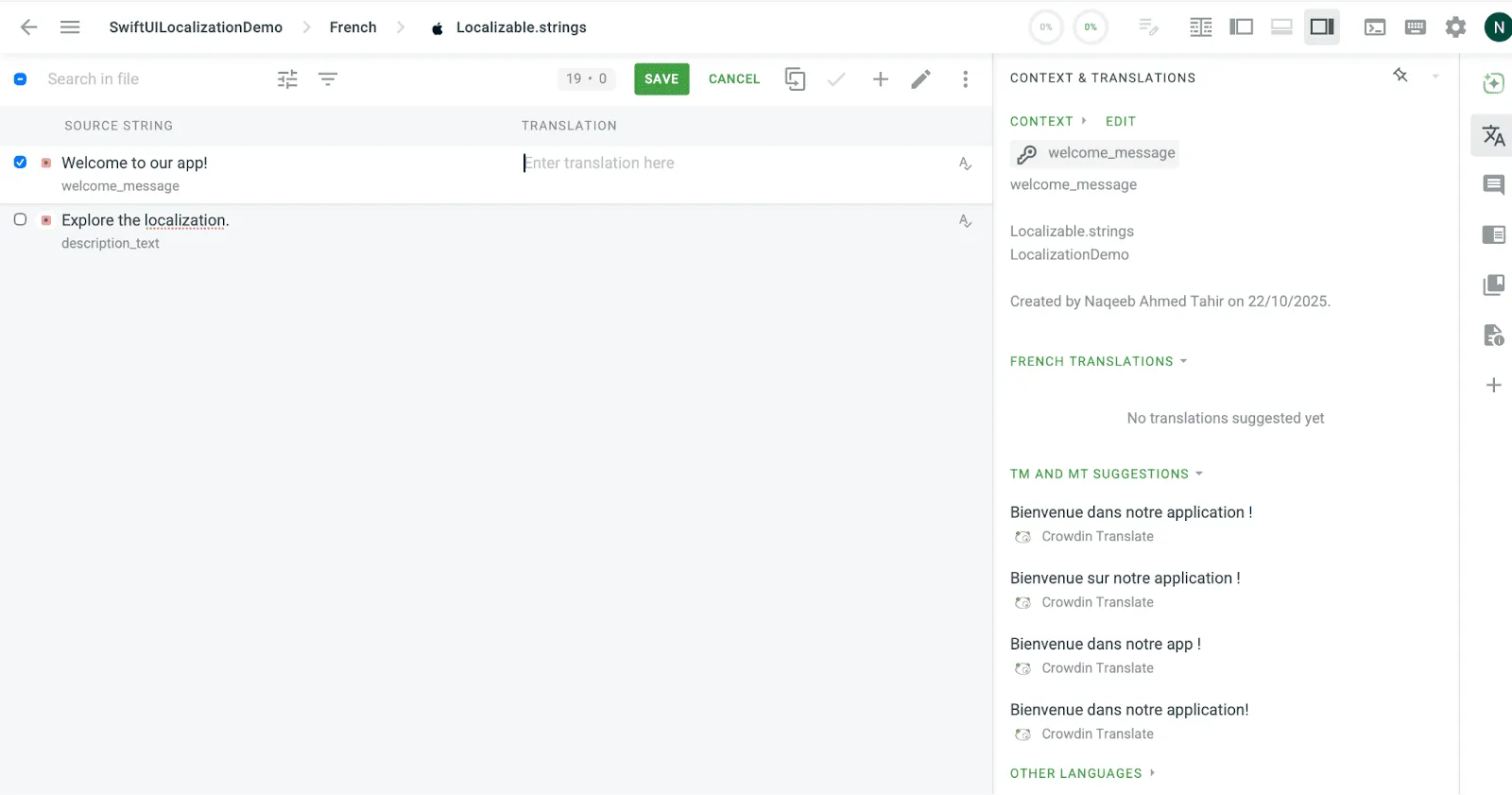 Upload localization file to Crowdin