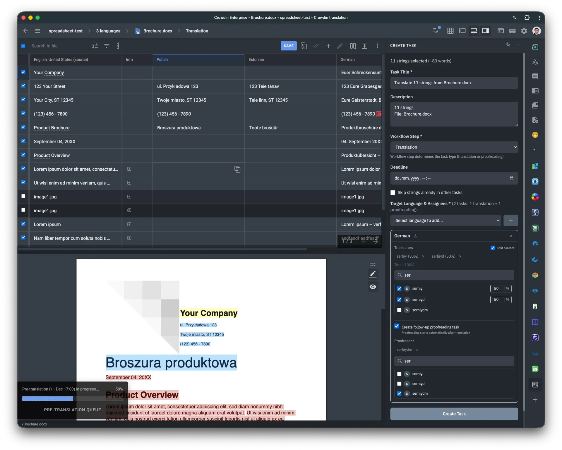 Strings to Task app in Crowdin